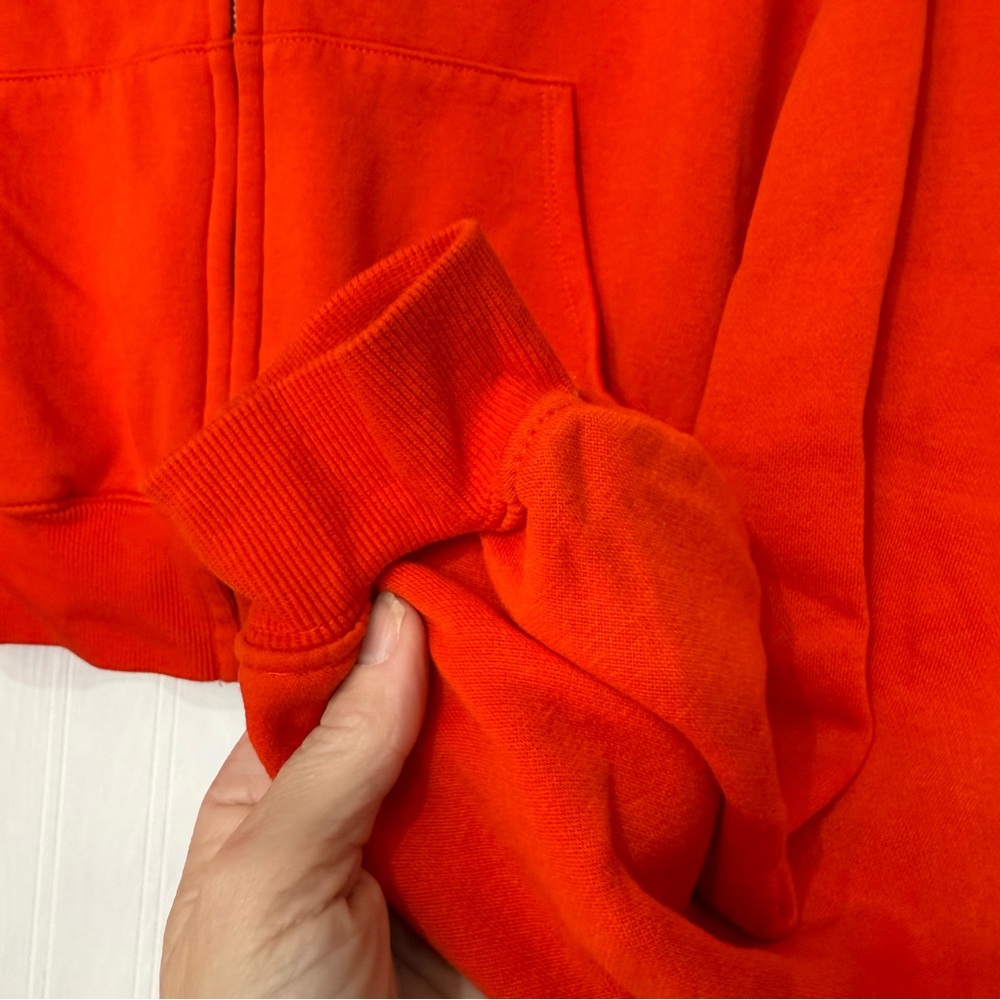 Divided H & M Cropped zip up orange sweatshirt hoodie jacket size M - Picture 4 of 7